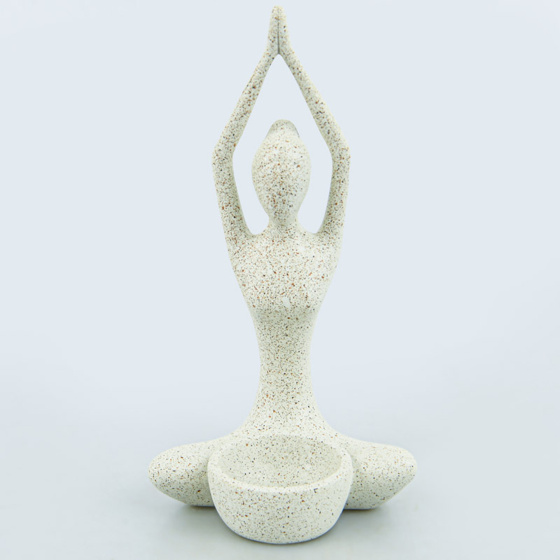 Bougeoir original yin yang céramique porte bougie yoga méditation peint main artisanal - Un